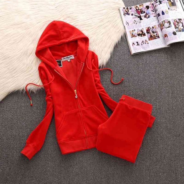 

women's two piece pants velet 2 sport solid color fitness suit women's training with hoodie zipper sweatpants casual pants defines, White