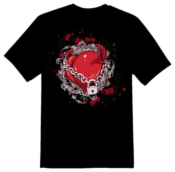 

heart locked black or white tee, White;black