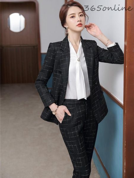 

fabric formal uniform designs pantsuits with pants and jackets coat for women business work wear ol styles blazers women's two, White