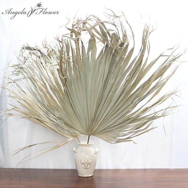 

decorative flowers & wreaths 10 pcs dried flower large leaves artificial plants palm leaf sunflower fan home decor wedding wall materials