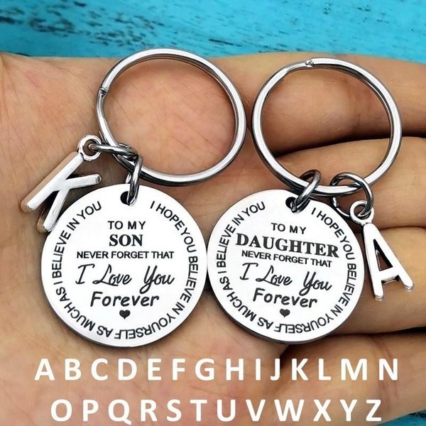 

keychains "to my son/daughter i love you forever"inspirational stainless steel keychain father mother idea stuff gift, Silver