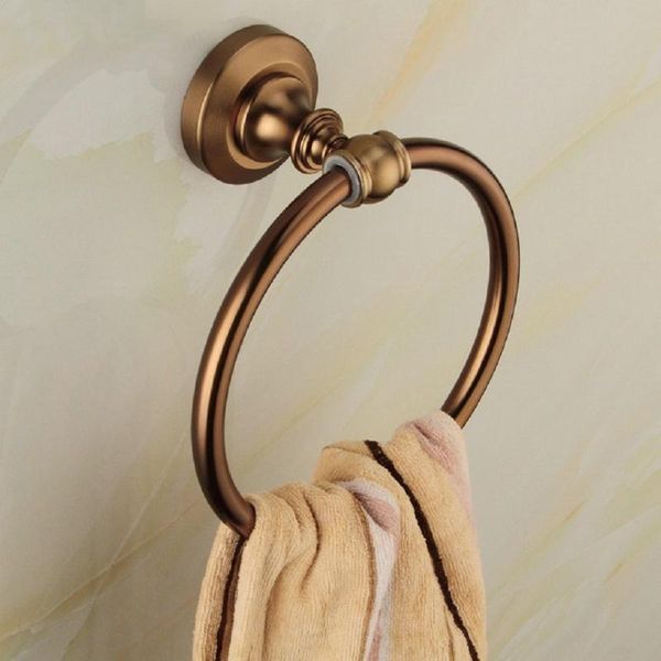 

antique polished brass towel ring round base holder bathroom products european wall mounted accessories rings