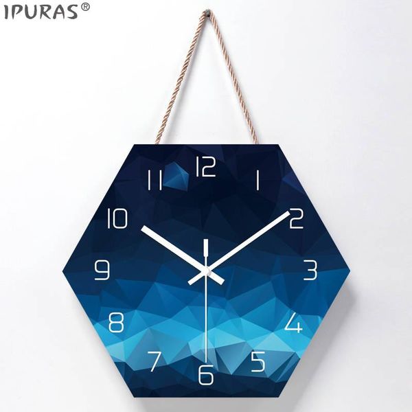 

wall clocks geometric color clock simple silent chinese creative digital living room zegar scienny home decoration db60wc