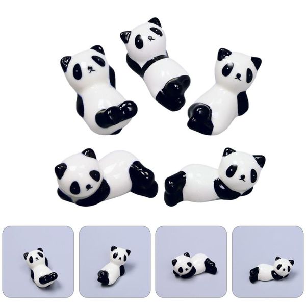 

chopsticks 5pcs panda rest dinner spoon stand ceramic (random style)