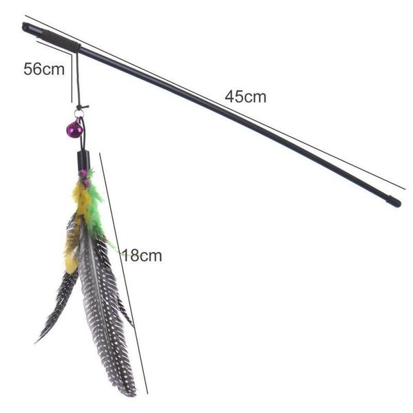 

cat toys pet toy cute design bird feather teaser wand plastic for cats color multi products