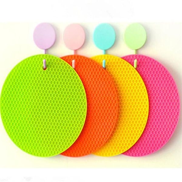 

mats & pads 14cm round heat resistant silicone mat drink cup coasters non-slip pot holder table placemat kitchen accessories onderzetters