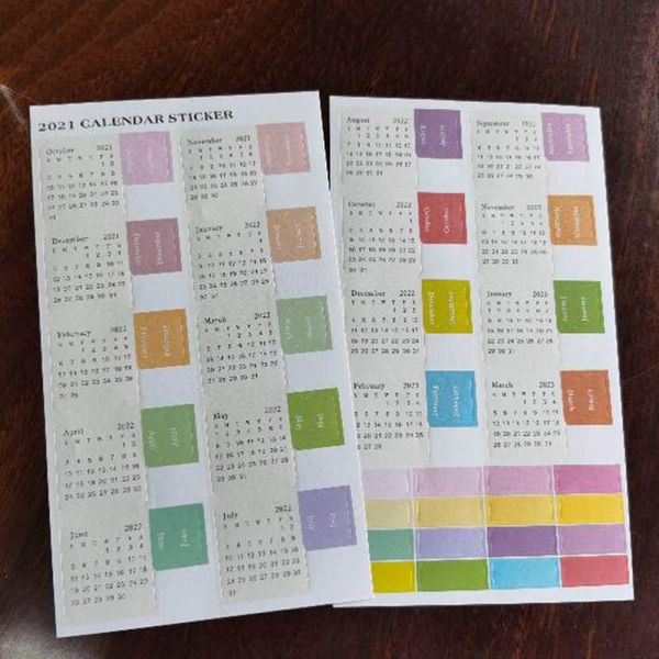 

gift wrap 2sheets calendar stickers journal stationery agenda planner mark labels diy school office decoration supplies