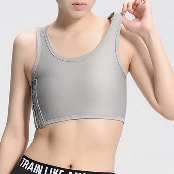 

women's shapers women seamless summer short vest flat breast binder les corset tomboy lesbian underwear tank shaper bustier, Black;white