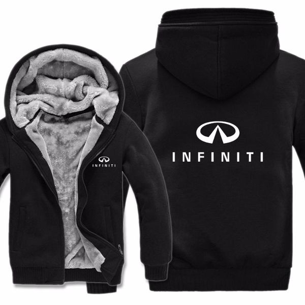 

men's hoodies & sweatshirts infiniti mans jacket winter fashion men casual wool liner fleece logo hoody, Black