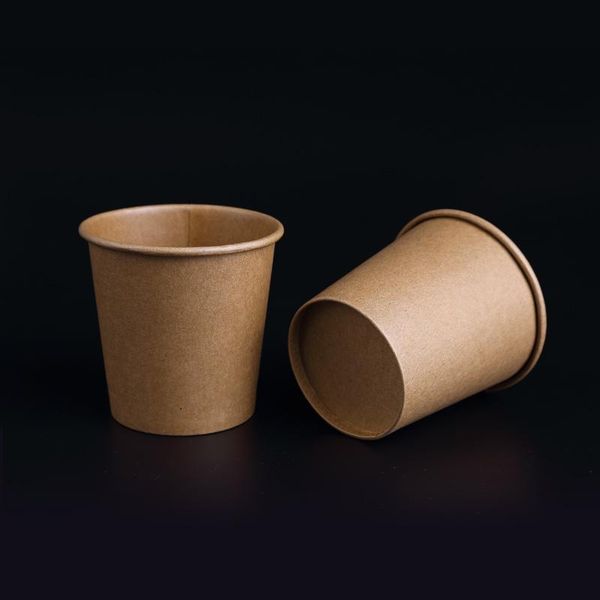 

disposable cups & straws 100pcs/pack 100ml small kraft paper drinking cup coffee tea milk party supplies