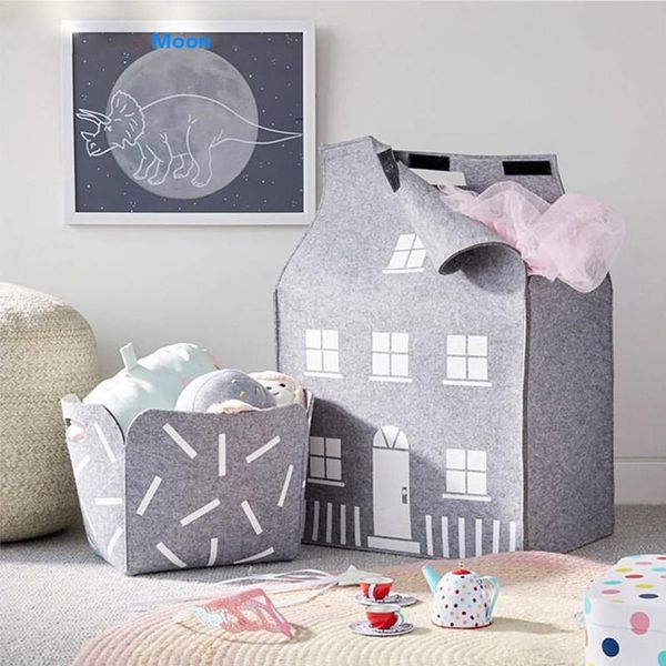 

storage baskets ins swiss style toys house bag wool felt home decoration for clothes doll and kid's bauble organize box