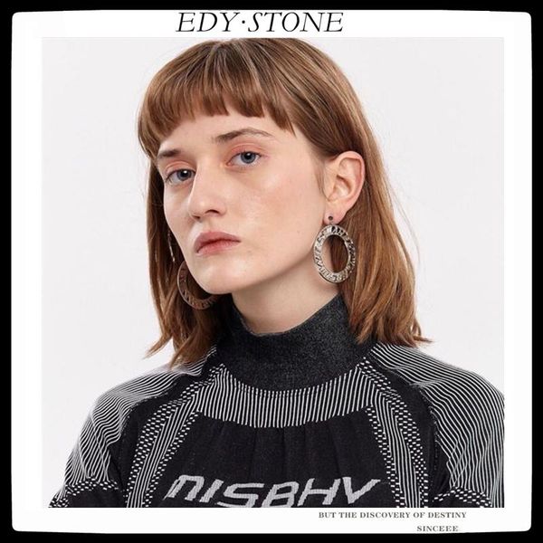 

hoop & huggie edy misbhv earring fashion cool letter circle all-match ladies personality earrings for women girls party wedding jewelry, Golden;silver
