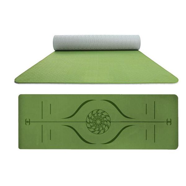 

yoga mats non-slip durable mat and with bag double layer exercise pad position line for fitness gymnastics pilates