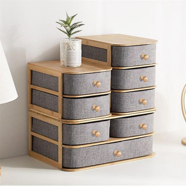 

storage drawers deskbox multi-layer drawer type bamboo wood office organizer waterproof for bedroom