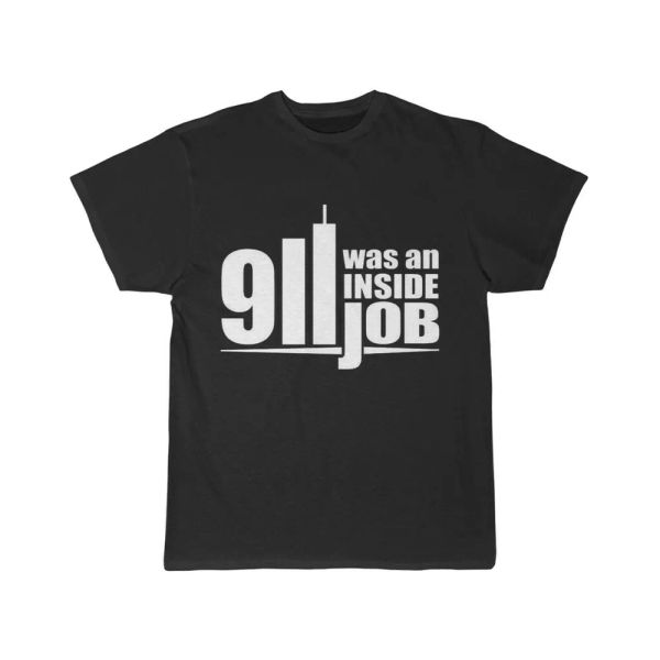 

911 was an inside job short sleeve tee, White;black