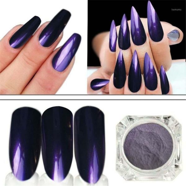 

box red purple mirror nail powder shining manicure art chrome pigment glitter dust decoration1, Silver;gold