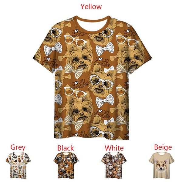 

men's t-shirts multiple style custom men woman 3d printed animal tee dog short sleeve round neck tshirt fashion casual, White;black