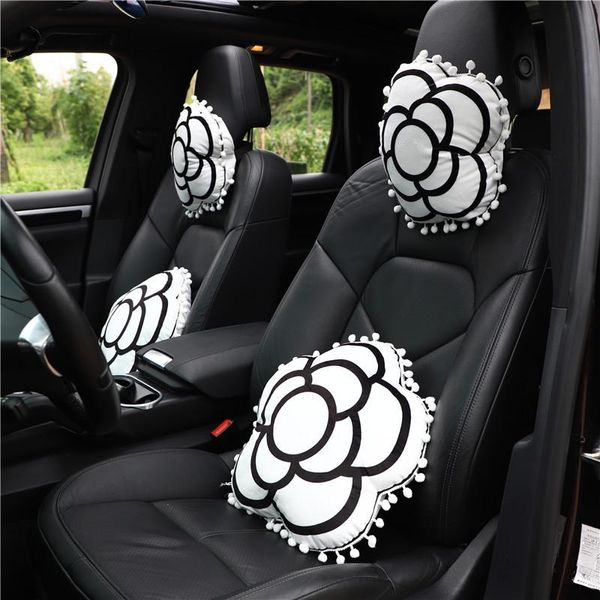 

seat cushions camellia plush pp cotton car headrest waist neck pillow back goddess manufacturers direct sales