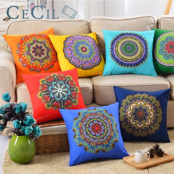 

watercolor boho geometric cushion cover 45*45 decorative sofa waist throw pillow national wind personalized cushion/decorative