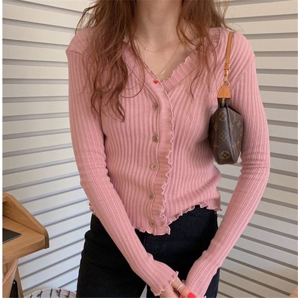 

sweaters cute v-neck high waist all match coats chic gentle sweet solid slim office lady cardigans short sweaters, White;black