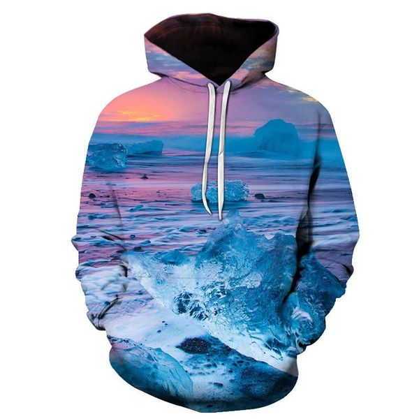 

men's hoodies & sweatshirts 3d spring and autumn beach scenery map hoodie boys sweatshirt harajuku hooded hip hop pullover sportswear x, Black