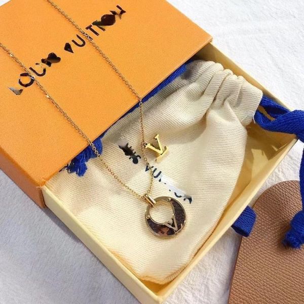 

pendant necklaces european style simple presbyopia ring letter necklace stainless steel clavicle chain for women girls gift, Silver