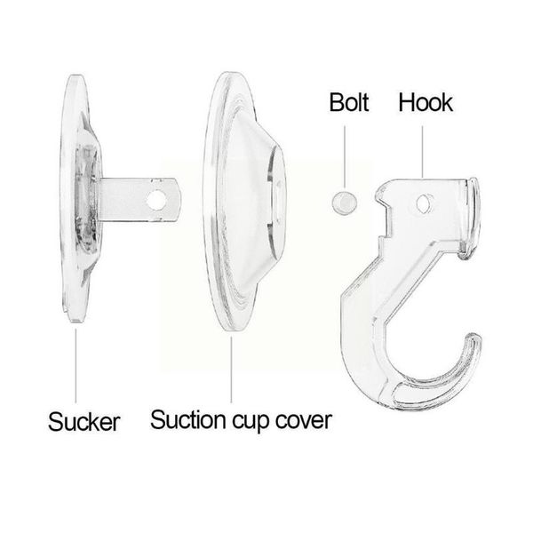 

hooks & rails suction cup clear reusable heavy duty vacuum glass kitchen bathroom for towel f1u5