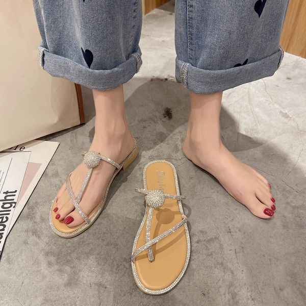 

slippers shoes woman 2021 female rubber flip flops low luxury slides flat hawaiian soft designer fabric scandals pu wo, Black