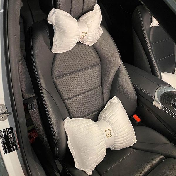 

seat cushions cotton cloth material fashion cute bear car inteiro ornament waist headrest neck pillow