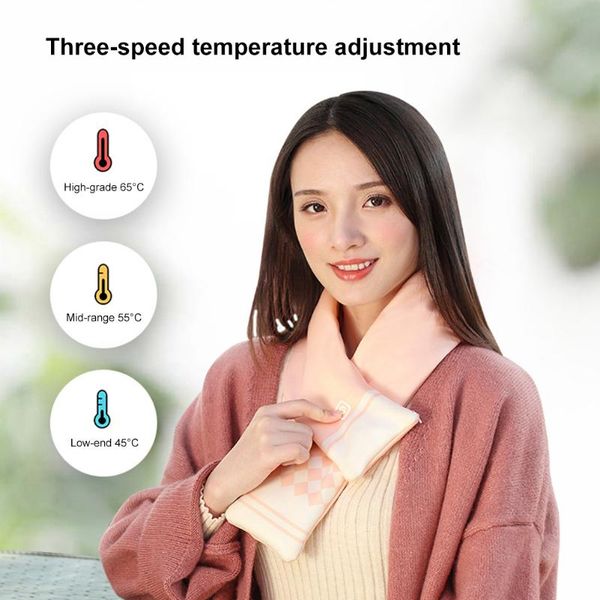 

cycling caps & masks rechargeable heated scarf winter usb electric neck wrap with 3 heating levels shawl warmer pad, Black