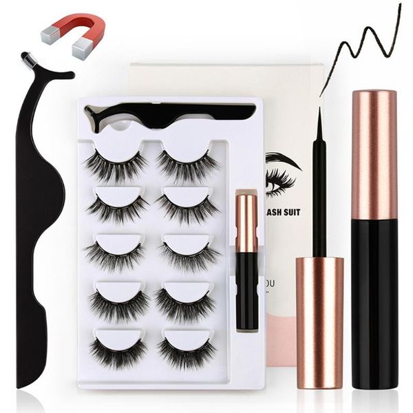 

magnetic eyelashes set 3d mink eyeliner lashes short false lasting handmade eyelash makeup tool
