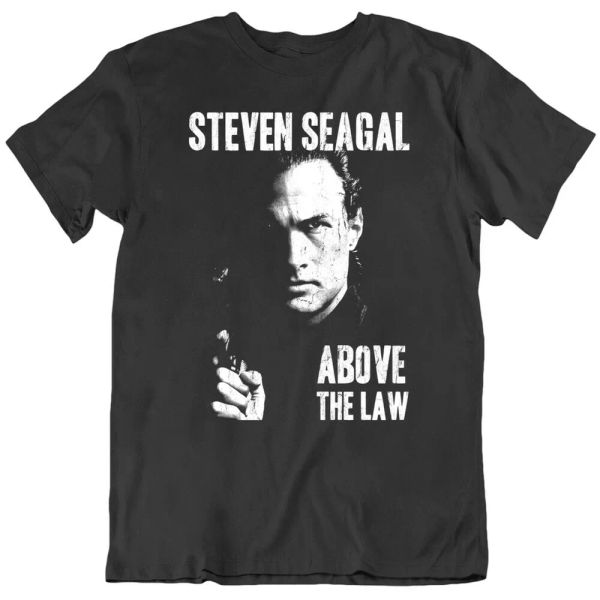 

above the law steven seagal mma movie fan t shirt, White;black