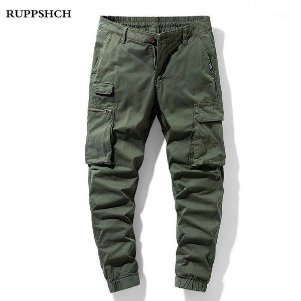 

summer men cargo pants cotton thin stretch casual big pockets long pant men's, Black