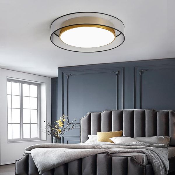 

ceiling lights ultra-thin led round atmospheric lamp nordic creative lighting bedroom three-color dimming smart belt remote control