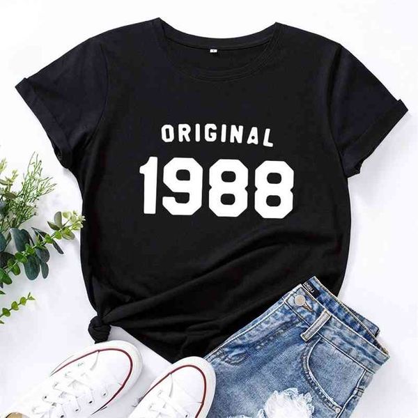 

jcgo summer women t shirt cotton 5xl plus size 1988 vintage print short sleeve o neck graphic tees casual oversized tshirt 210401, White
