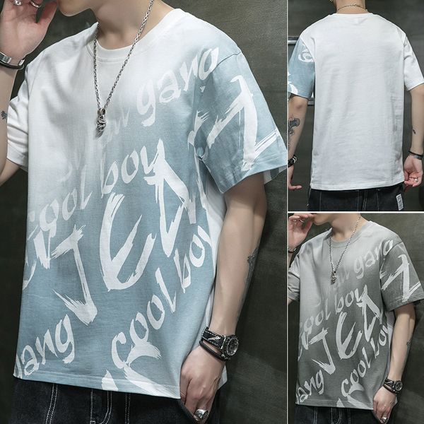 

men's t shirts 2021 short sleeve summer trend loose fashion coat wear, White;black