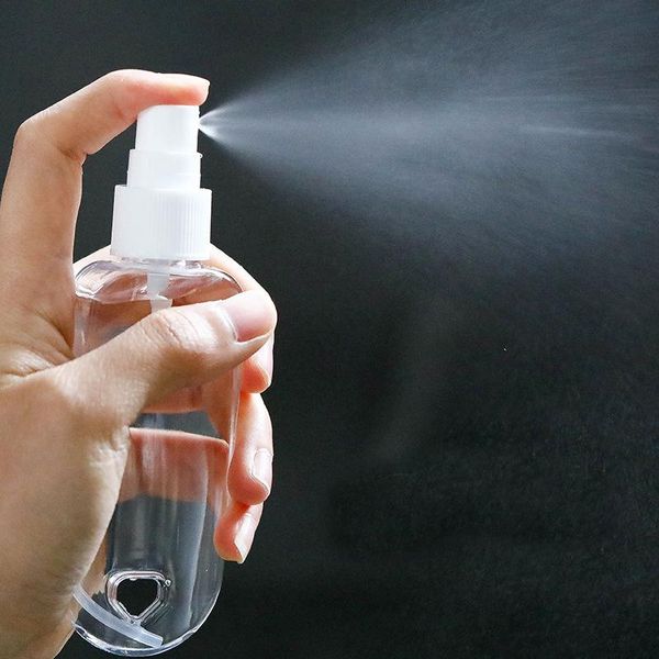 

storage bottles & jars 10pcs 50ml reusable portable mini size alcohol spray bottle hand sanitizer travel small holder hook keychain carrier