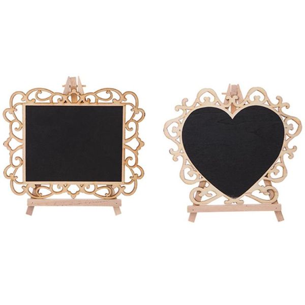 

nail art kits 4pcs display board color card frame vintage wooden blackboard - 2pcs love heart & 2 pcs square