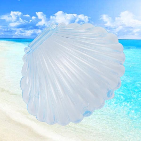 

gift wrap 10 pcs shell candy box party favor holders wedding birthday accessories decorations supplies (transparent blue)
