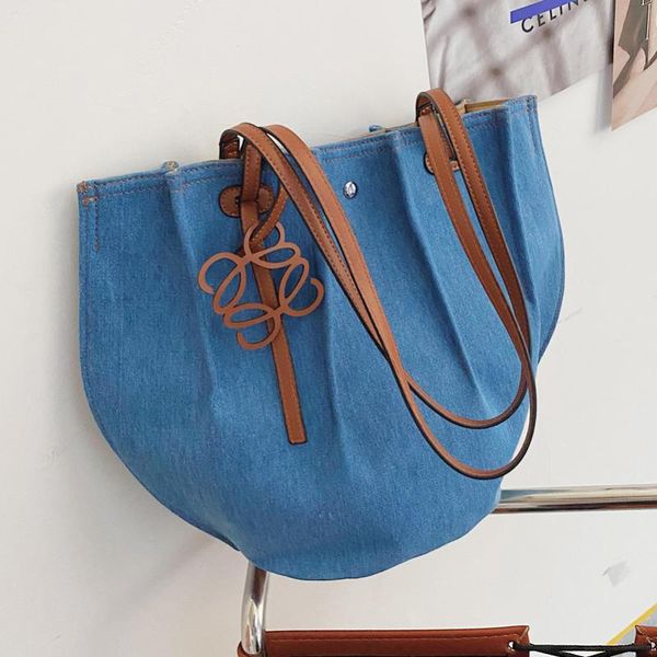 

evening bags denim shoulder bag for woman large capacity female fashion jeans women handbags shopping sac a main
