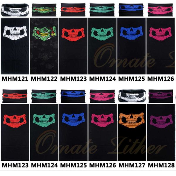 Skull Scarf Tain BalaClava Бесшовные Bandana Велосипедные головные платки лыжная маска Призрак Факс шеи теплые Пешие прогулки повязки мужчин 10 шт. / Лот