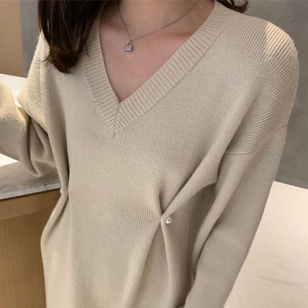

casual dresses autumn women knitting dress female long sleeve v neck buttons apricot black sweater winter clothing, Black;gray