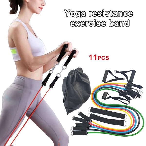 

resistance band yoga pilates abs exercise fitness tube workout bands