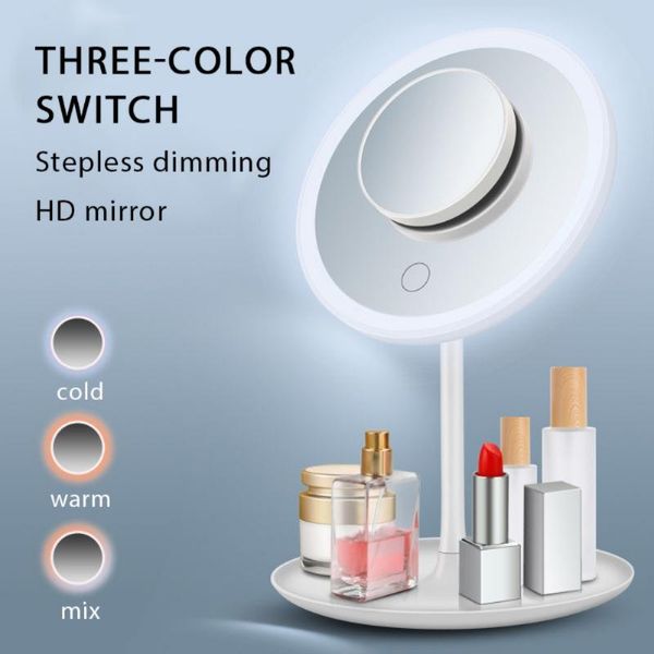 

compact mirrors lighting makeup mirror rechargeable vanity with adjustable lights 90 degree rotation one-sided lighted