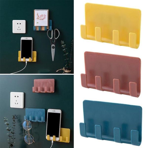 

hooks & rails creative wall mount stand adhesive durable socket rack storage support hanger phone charging holder bracket non-trace
