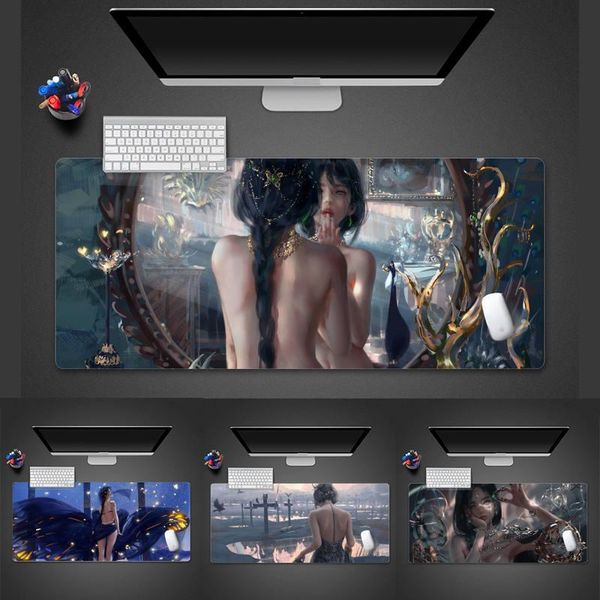 

mouse pads & wrist rests aeolian girl unique deskpad game mousepad office work mat x xl non-slip lapcushion