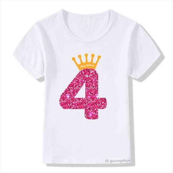 

queens crow happy birthday girls print t shirt boys all friendly shirts for kids clothes, Blue