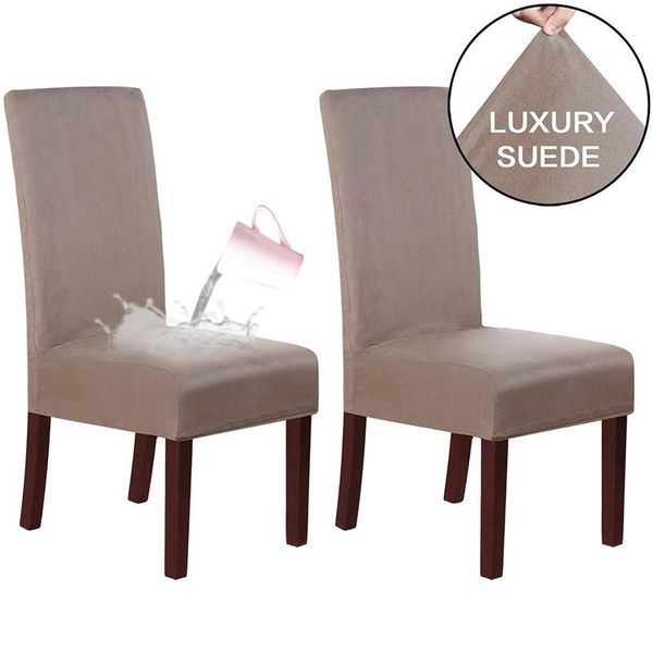 

luxury suede waterproof elastic dining chair cover simple warm velvet stretch seat slipcovers case for office living room covers
