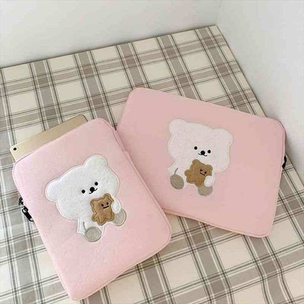 

fashion korea ins bear 11inch tablet case cute cartoon sleeve case protection suit mac ipad pro 9.7 10.5 13 inch