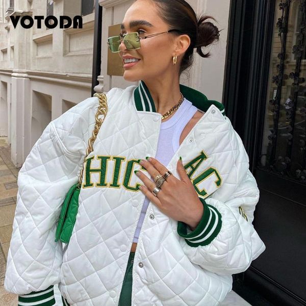 

women's jackets womens cotton coats and high street hip hop baseball uniforms oversized loose casual coat letter embroidery jacket, Black;brown